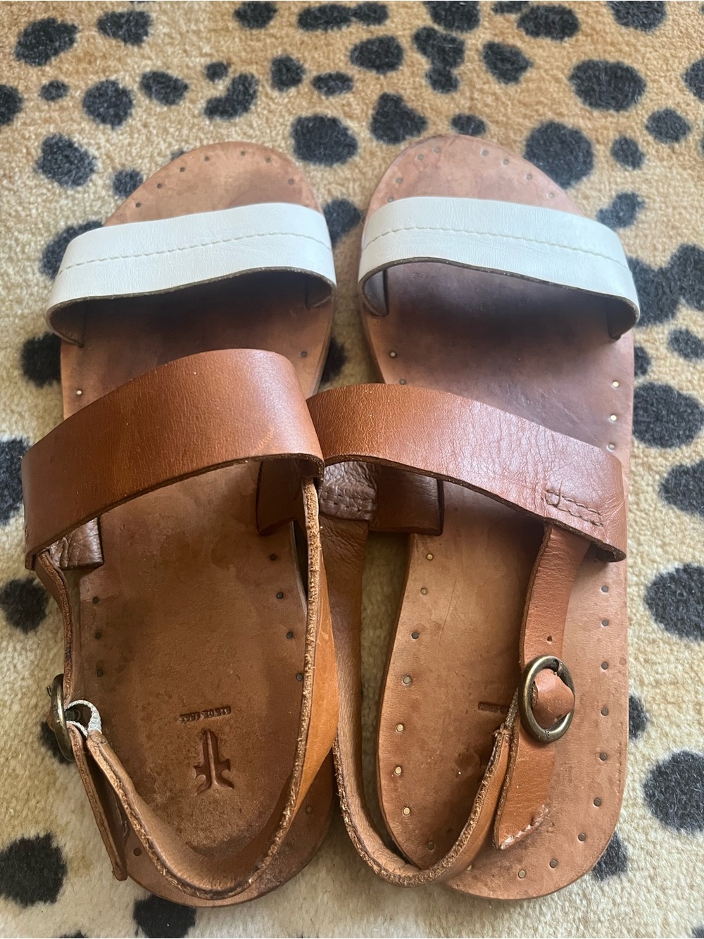 Frye ally 2 strap buckle strap back flats